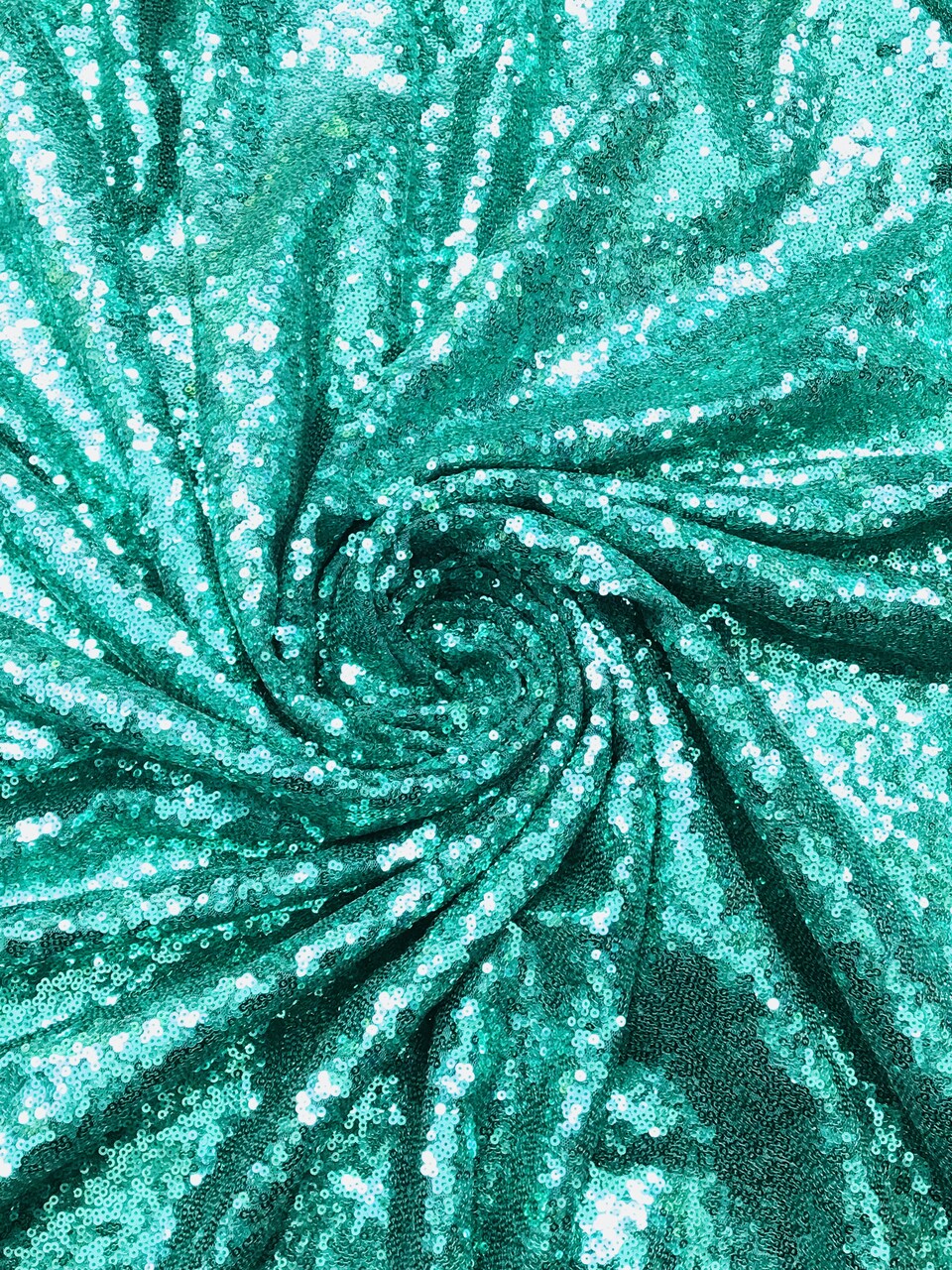 1 Yard Aqua Glitz Sequin Fabric Polyester Sparkle Textile 52/54" Wide